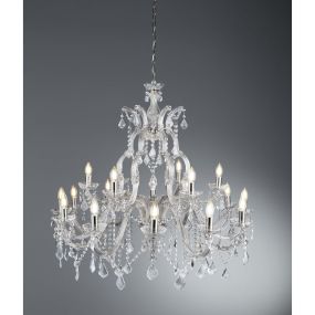 Searchlight Marie Therese - luster - Ø 98 x 150 cm - chroom