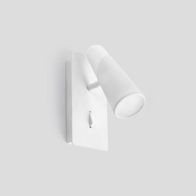 Faro Lao - wandverlichting met schakelaar - 7,5 x 12 x 15,5 cm - 4,5W LED incl. - mat wit