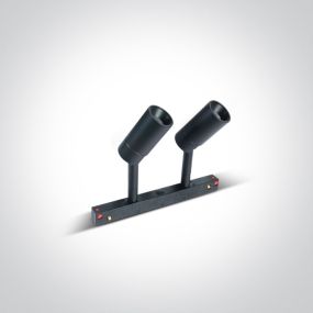 ONE Light magnetisch railsysteem MINI, MIDI & MAXI - railspot 2L - Ø 3,5 x 7,2 cm - DALI - 2 x 6W dimbare LED incl. - zwart
