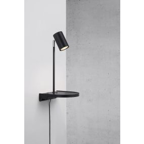 Nordlux Cody - wandlamp met schakelaar en USB-poort - 20 x 20 x 42,9 cm - zwart