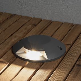 Konstsmide Dek - opbouwgrondspot - Ø 20 x 4,5 cm - 5W LED incl. - IP65 - antraciet