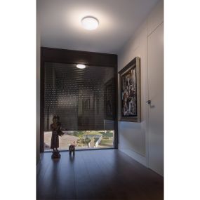 Faro Zon - plafondverlichting - Ø 28 x 5 cm - 18W dimbare LED incl. - IP54 - mat wit