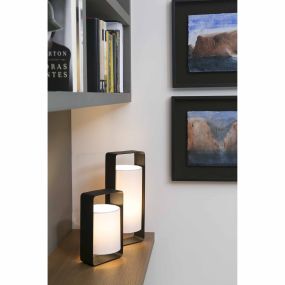 Faro Lula - tafellamp - 16 x 15 x 40 cm - zwart en wit