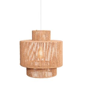 Maxlight Labriz - hanglamp - Ø 35 x 170 cm - lichtbruin en wit