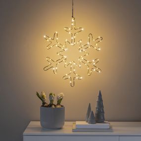 Konstsmide kerstverlichting - decoratieve sneeuwvlok - 48 x 0,5 x 46,5 cm - zilver