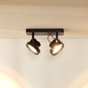 Lucide Tala 2 - opbouwspot - 28 x 12 x 20 cm - 2 x 12W dimbare LED incl. - zwart