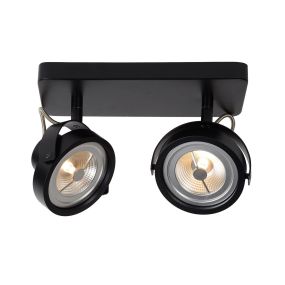 Lucide Tala 2 - opbouwspot - 28 x 12 x 20 cm - 2 x 12W dimbare LED incl. - zwart