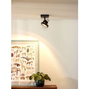 Lucide Tala 1 - opbouwspot - 12 x 20 x 12 cm - 12W dimbare LED incl. - zwart