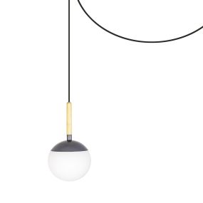 Faro Mine - hanglamp - Ø 18,5 x 35 cm - donkergrijs - kunststof