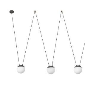 Faro Mine - hanglamp 3L - donkergrijs - kunststof