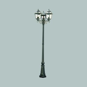 Searchlight New Orleans - lantaarnpalen - Ø 55 x 226,6 cm - IP44 - zwart en goud