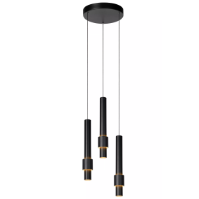 Lucide Margary - hanglamp - Ø 28 x 169 cm - 3 x 4W dimbare LED incl. - zwart