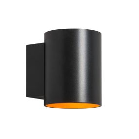 Zuma Line Sola WL Round Next - wandverlichting - 10,2 x 8 x 9,8 cm - zwart en goud