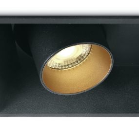 ONE Light Recessed COB Cylinders - inbouwspot - 172 x 91 mm, 165 x 85 mm inbouwmaat - 2 x 11W LED incl. - zwart
