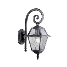 Searchlight Genoa - buiten wandverlichting - 19 x 48 cm - IP44 - zwart zilver