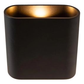 Lucide Atila - buiten wandlamp - 16 x 6,4 x 17 cm - 2 x 5W LED incl. - IP54 - zwart