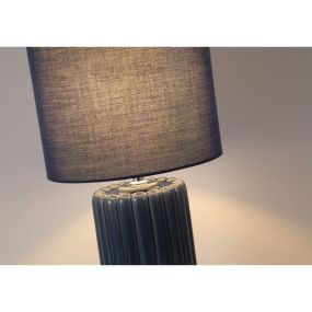 Searchlight Groove - tafellamp - Ø 22 x 51 cm - marineblauw