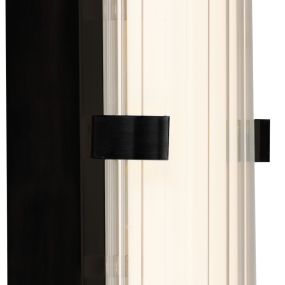 Searchlight Clamp - wandverlichting - 43 x 8,5 cm - 18W dimbare LED incl. - IP44 - zwart en transparant