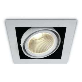 ONE Light COB Box Type Shop - inbouwspot - 185 x 185 mm, 160 x 160 mm inbouwmaat - 30W LED incl. - wit - warm witte lichtkleur