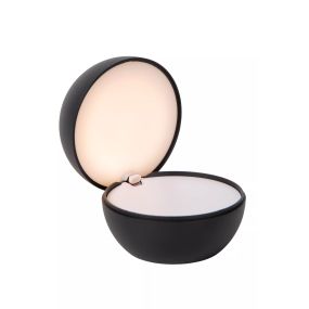 Lucide Clipper - oplaadbare tafellamp - Ø 12 x 10,8 cm - 2,2W LED incl. - zwart