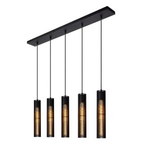 Lucide Lionel - hanglamp - 100 x 11 x 180 cm - zwart