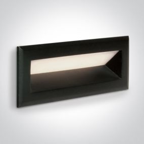 ONE Light Outdoor Wall Recessed - inbouw wandverlichting - 14 x 5,7 x 5 cm - 3W LED incl. - IP65 - zwart