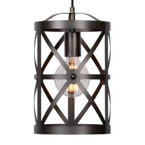 Lucide Castello I - hanglamp - Ø 22 x 125 cm - ijzergrijs