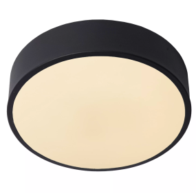 Lucide Unar - plafondverlichting - Ø 20 x 5 cm - 12W dimbare LED incl. -  3 stappen dimmer - zwart