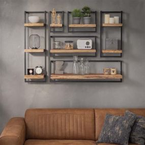 Vico Edge - wandschap - 30 x 25 x 100 cm - acaciahout