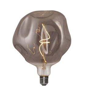 Daylight Italia Bumped LED lamp - Ø 18 x 21,5 cm - E27 - 5W dimbaar - 1800K - gerookt