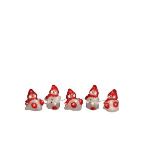 Konstsmide kerstverlichting - 5 decoratieve sneeuwmannen - 8,5 x 12,5 x 400 cm - IP44 - rood en wit