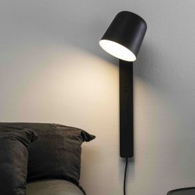 Faro Tila - wandverlichting met schakelaar - 46 x 18 x 14,5 cm - mat zwart
