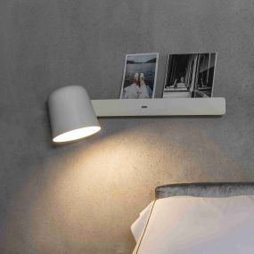Faro Tila - wandverlichting met schakelaar - 46 x 18 x 14,5 cm - mat wit