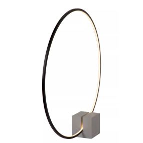 Lucide Cirkelis - tafelllamp - 80 x 14 x 83 cm - 24W dimbare LED incl. - 3 stapdimmer - grijs en zwart