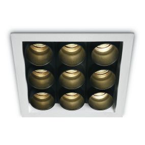 ONE Light Dark Light Tubes - inbouwspot - 107 x 107 mm, 96 x 96 mm inbouwmaat - 22W LED incl. - wit