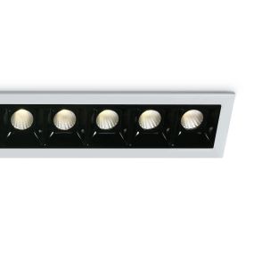 ONE Light Shop Square Boxes - inbouwspot - 281 x 45 mm, 272 x 36 mm inbouwmaat - 10 x 2W dimbare LED incl. - wit