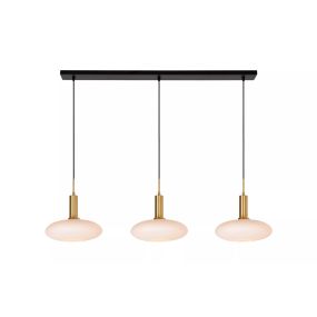 Lucide Singala 3L - hanglamp - 126 x 30 x 169 cm - opaal en goud