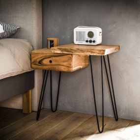 Vico Edge - nachtkastje - rechtse versie - 60 x 32 x 59 cm - acaciahout