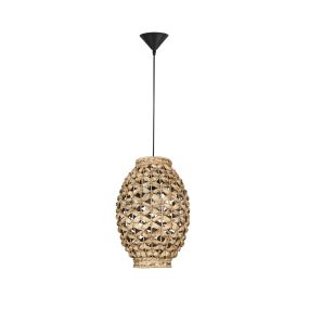 Nova Luce Griffin - hanglamp - Ø 24,5 x 215 cm - lichtbruin