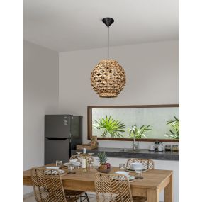 Nova Luce Griffin - hanglamp - Ø 30,5 x 215 cm - lichtbruin