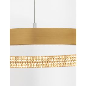 Nova Luce Preston - hanglamp - Ø 40 x 120 cm - 25W dimbare LED incl. - antiek goud messing