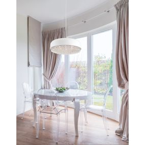 Nova Luce Lyon - hanglamp - Ø 46 x 140 cm - mat wit