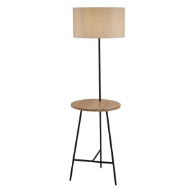 Searchlight Washington - vloerlamp - Ø 45 x 155 cm - lichtbruin en zwart
