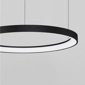 Nova Luce Pertino - hanglamp - Ø 48 x 150 cm - 38W dimbare LED incl. - zand zwart