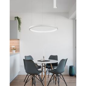 Nova Luce Pertino - hanglamp - Ø 48 x 150 cm - 38W dimbare LED incl. - zandwit