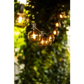 Konstsmide - decoratieve lichtsnoer met dimfunctie - starterset - 9,15 meter lengte plus 10,85 meter snoer - 10 vervangbare LED-lampen incl. - 7W - IP44 - zwart