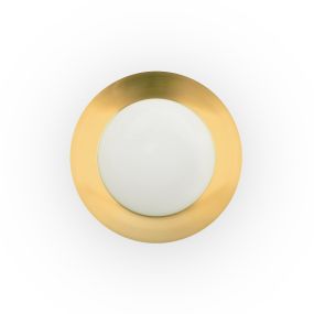 Faro Side - wand/plafondverlichting - Ø 45 x 12 cm - 17W LED incl. - zwart en goud