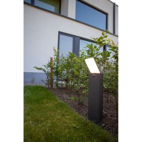 Lutec Pano - tuinpaal - 20 x 15,6 x 63,5 cm - 17,5W LED incl. - IP54 - donkergrijs