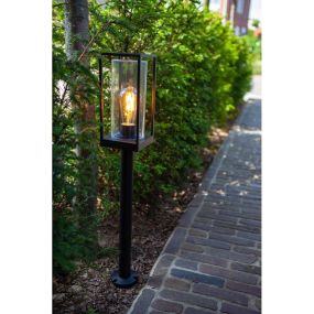 Lutec Flair - tuinpaal - 12 x 12 x 75 cm - IP44 - mat zwart