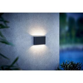 Nordlux Kinver - buiten wandverlichting - 17,5 x 9 x 3 cm - 2 x 6W LED incl. - IP54 - zwart
